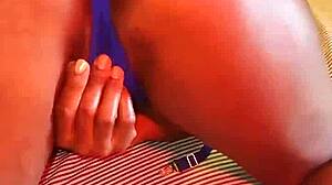 on my way to bed in my blue lingerie to touch myself a little