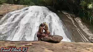 Amandinha Black RJ and Edu Black RJ venture into nature for magical sex