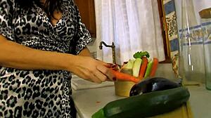 Slutty Housewife Mature Cougar Engages In Anal Sex With Cucumber And Rough Fucking