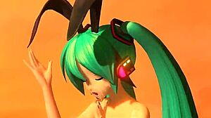 Hatsune Miku nude bunny costume in velvet arabesque project diva mod