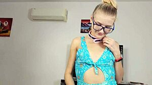 Sexy slave in the collar makes a deep blowjob to his master face creampie