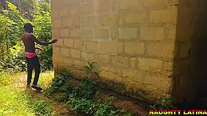 Quickie with bbw step mother in backyard