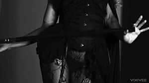 Horny witch fucks cane