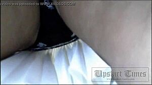 this hot blonde has an amazing upskirt