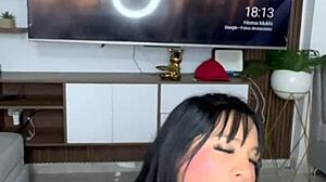 Beautiful Latina Plays With Her Dildos