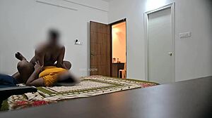 blowjob and hard fucking while the maid cleans the room