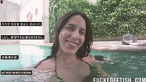 Couple submits with Helen Star in oral vibrator session