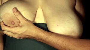 hard nipple sucking and playful teasing with big natural tits