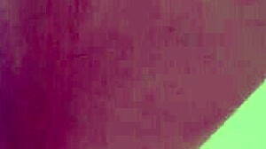 natural busty redhead closeup with clear dildo