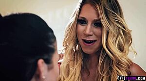 Evil Katie Morgan and Jay Romero manipulate naive teen Kylie Rocket to surrender her virginity in hardcore scene