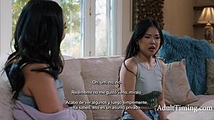 Teeny Tiny 18+ Asian Gets Her First Bdsm Treat From Kinkster Couple - Seth Gamble Lulu Chu Kimmy Kimm