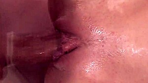 mommy in high white heels sucking monster cock, then riding, doggystyle fucking with shaved pussy exposed