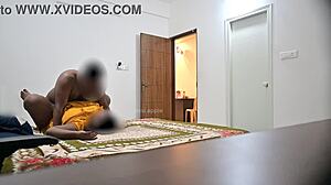 blowjob and hard fucking while the maid cleans the room