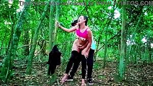 I met a naughty country girl on the street and took her deep into the woods for wild outdoor sex