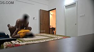 blowjob and hard fucking while the maid cleans the room