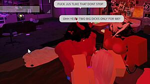 2 Futa Having Three With a Slut