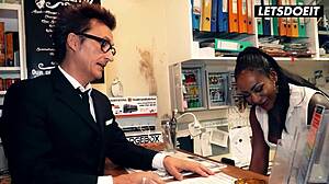 Big Tits Brunette Barbara Bieber Seduced and Fucked by Businessman.