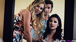 Evil Katie Morgan and Jay Romero manipulate naive teen Kylie Rocket to surrender her virginity in hardcore scene