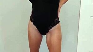 black bodysuit and black heels try on haul