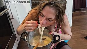 Does Alice Maze eat vomit pancakes after anal fuck?