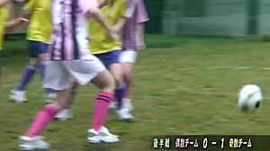 Asian Girls Intensely Masturbating While Playing Football Naked