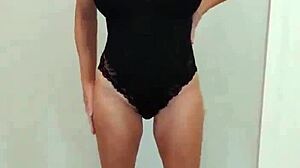 black bodysuit and black heels try on haul