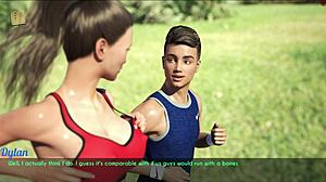 a wife and stepmother go for a jog together