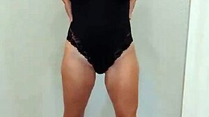 black bodysuit and black heels try on haul