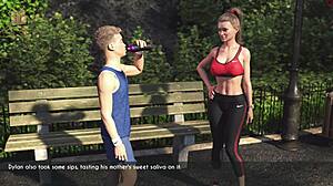 a wife and stepmother go for a jog together