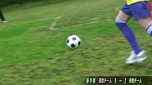 Asian Girls Intensely Masturbating While Playing Football Naked