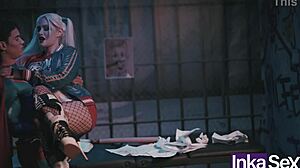 superman introduces bat to harley quinn anally