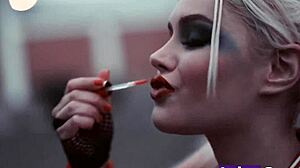 superman introduces bat to harley quinn anally