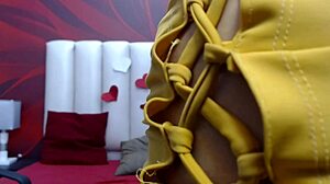 the latina babe bent over in doggystyle on webcam, her big ass shaking