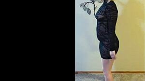 Scarlett Riven performs a striptease routine