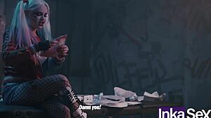 superman introduces bat to harley quinn anally