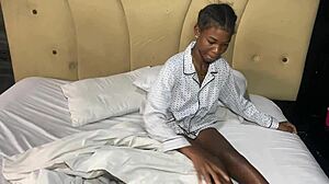 intriguing behind the scenes casting interview with a cute beautiful african teen model in the studio