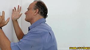 lucky stepson feeds her horny with his young 18+ man meat