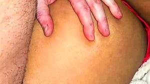 Hey, check out this latina wife's juicy christmas pussy dripping wet for her husband