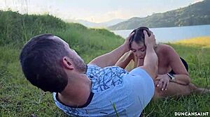 Thick blonde fucked in the wild