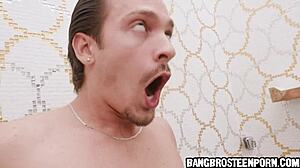 Ramona's getting wild in the shower with blowjob and big cock action!