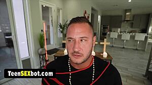 THREE SEXY NUNS IN UNIFORMS GET FUCKED BY LUCKY GUY IN GROUP ACTION