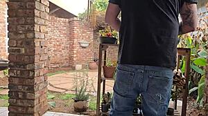 friend sharing his wife for outdoor threesome 😈