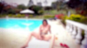 Latina Beauty Teases by the Pool