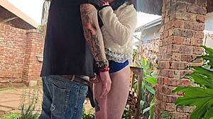 friend sharing his wife for outdoor threesome 😈