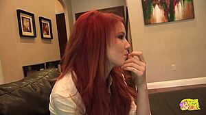 sexy redhead seduces her blonde friend and shows her a good time