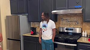 Big booty stepmom alone with stepson sticks his huge cock inside until cum fills her