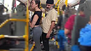 Slutty student receives public cumshot on bus.