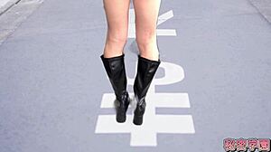 i masturbate in miniskirt boots and polka dot panties