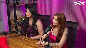 Blonde and Latina Lesbians with Big Asses and Natural Tits Play Passionately in Lingerie at Studio