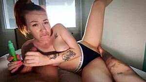 Creampie Smoking Neighbor's Wife Greedily Sucking and Bouncing on Cock